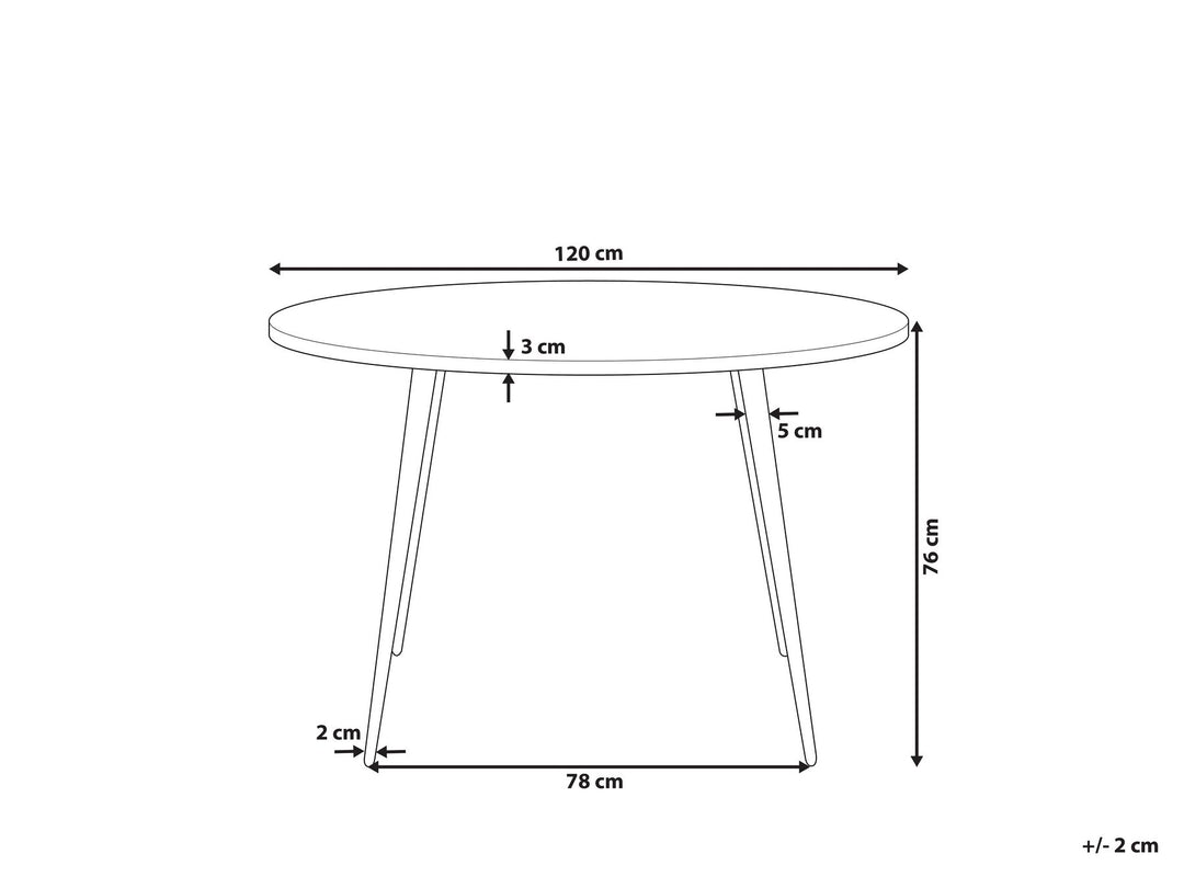 Round Dining Table ⌀ 120 cm Concrete Effect with Black Odeon