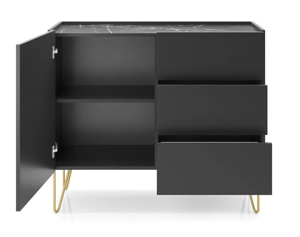 Sideboard Cabinet 97cm Black Harmony