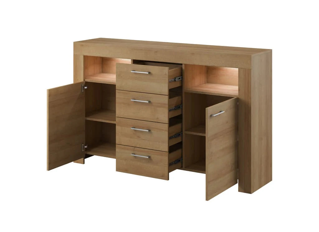 Display Sideboard Cabinet Oak Riviera Sky