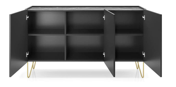 144cm Black Sideboard Cabinet Harmony