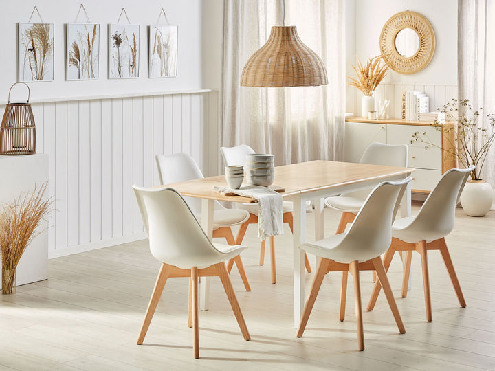 Extending Wooden Dining Table 120/160 x 75 cm White Louisiana