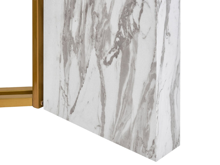 Calcio Dining Table 100 x 200 cm Marble Effect and Gold