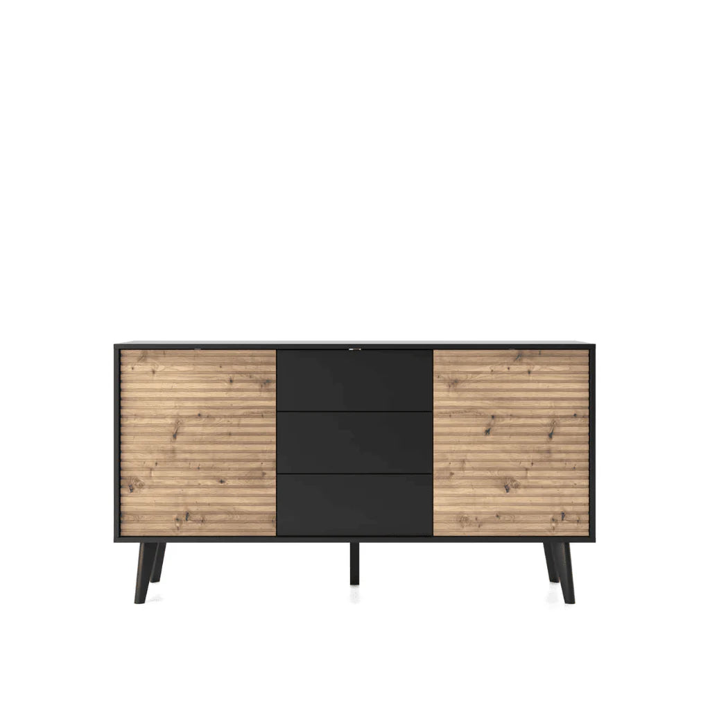 Large Sideboard Cabinet 154cm Black Willow