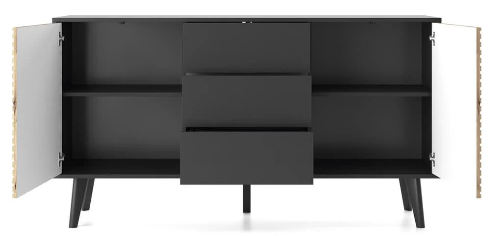 Large Sideboard Cabinet 154cm Black Willow