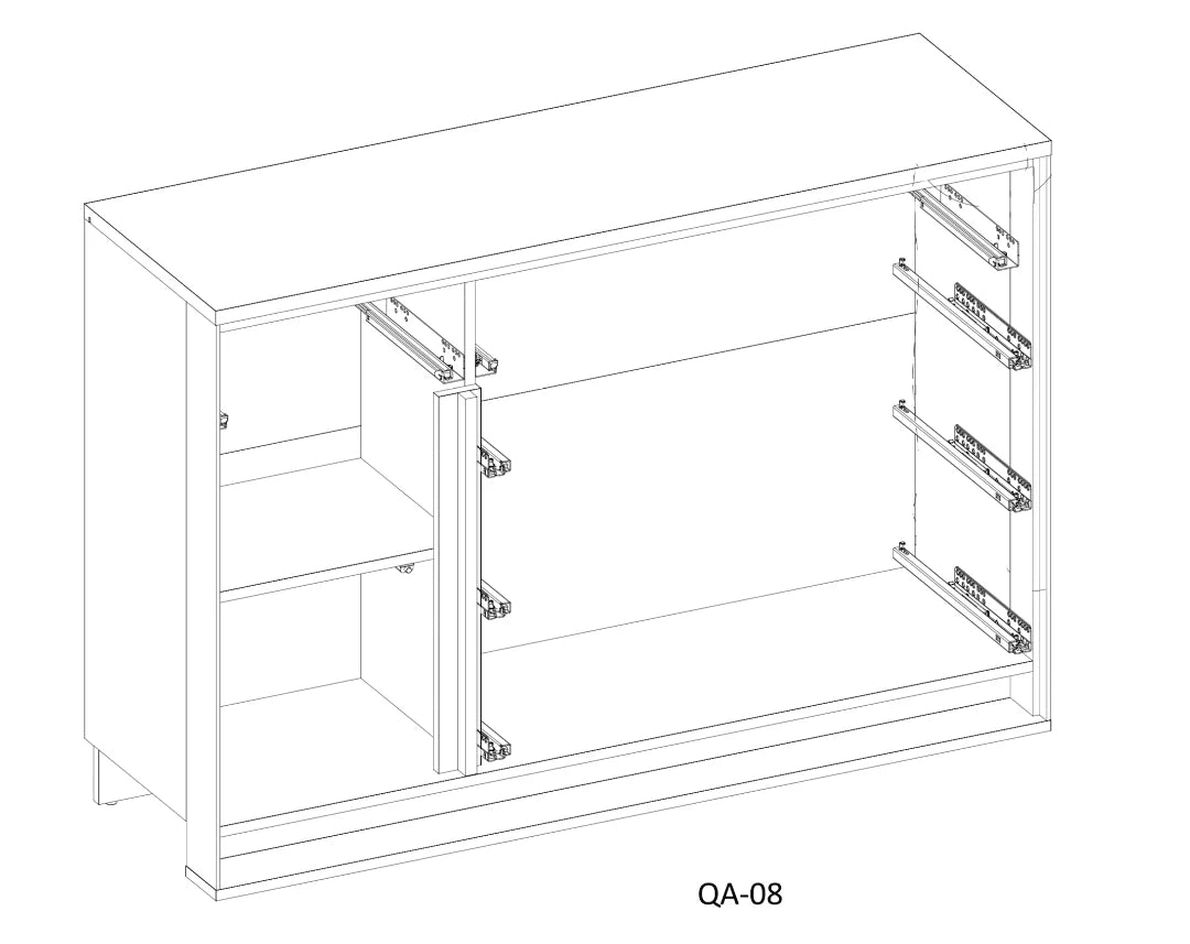 Quant 08 Sideboard Cabinet Oak Artisan with Drawers LED Lighting