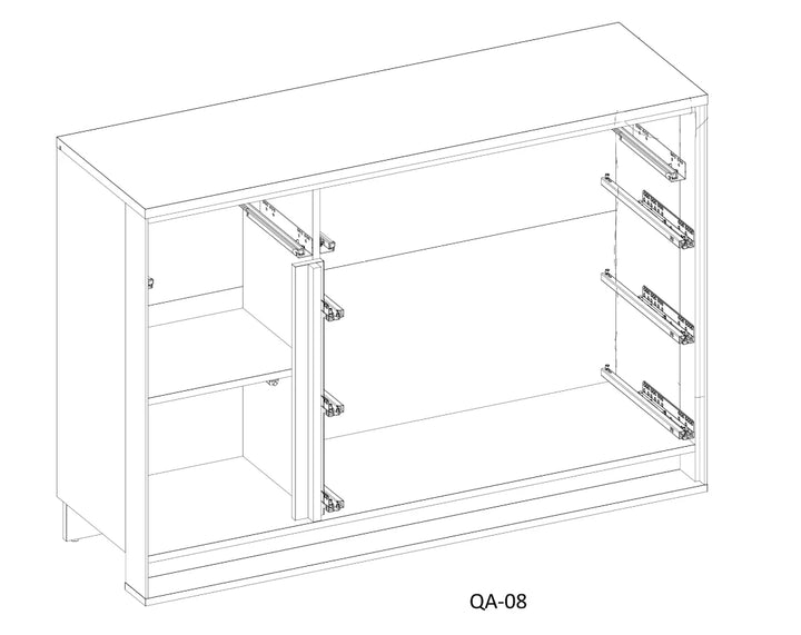 Quant 08 Sideboard Cabinet Oak Artisan with Drawers LED Lighting