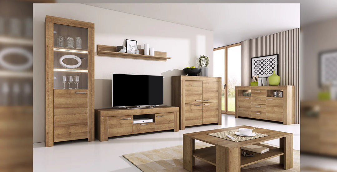 Display Sideboard Cabinet Oak Riviera Sky