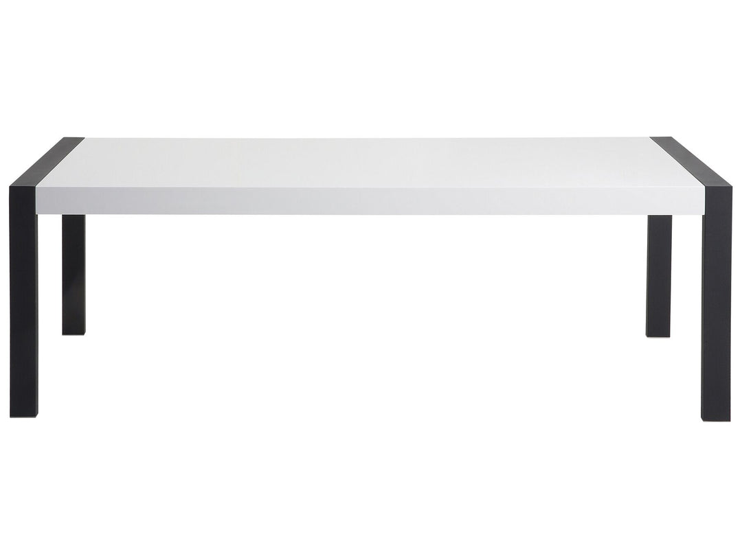 Dining Table 220 x 90 cm White with Black Artic I