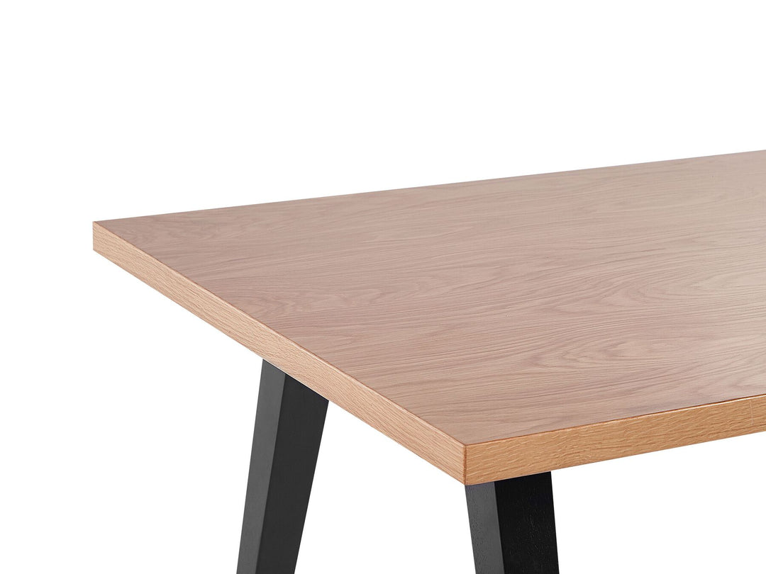 Dining Table 150 x 90 cm Light Wood and Black Lenister