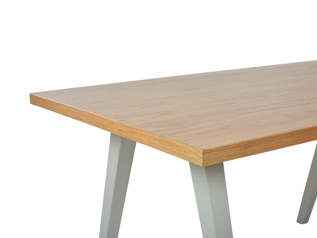 Dining Table 150 x 90 cm Light Wood and Grey Lenister