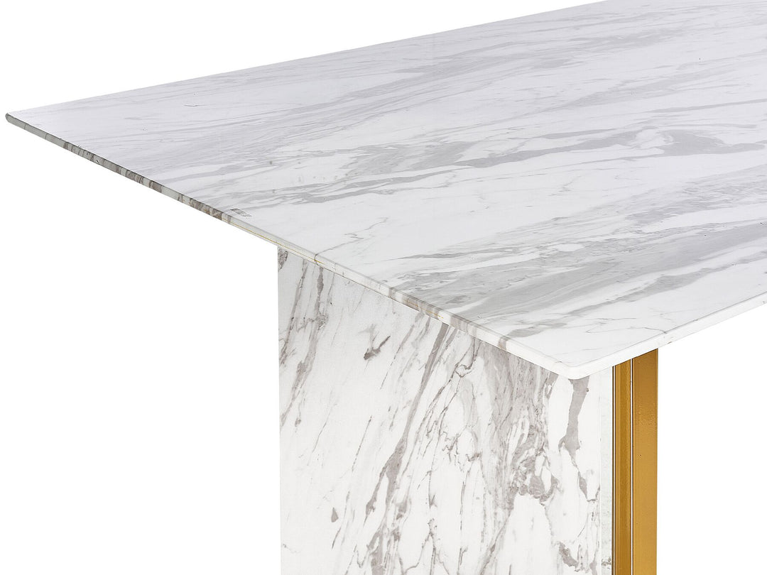 Calcio Dining Table 100 x 200 cm Marble Effect and Gold