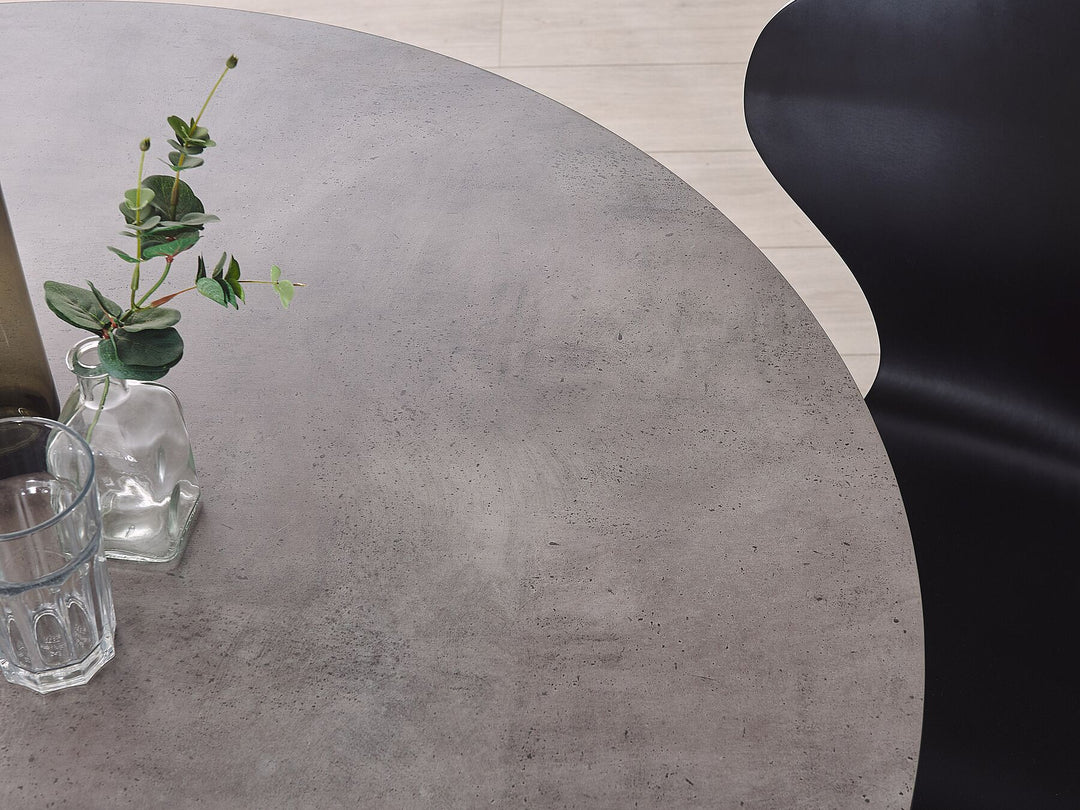 Round Dining Table ⌀ 120 cm Concrete Effect with Black Odeon