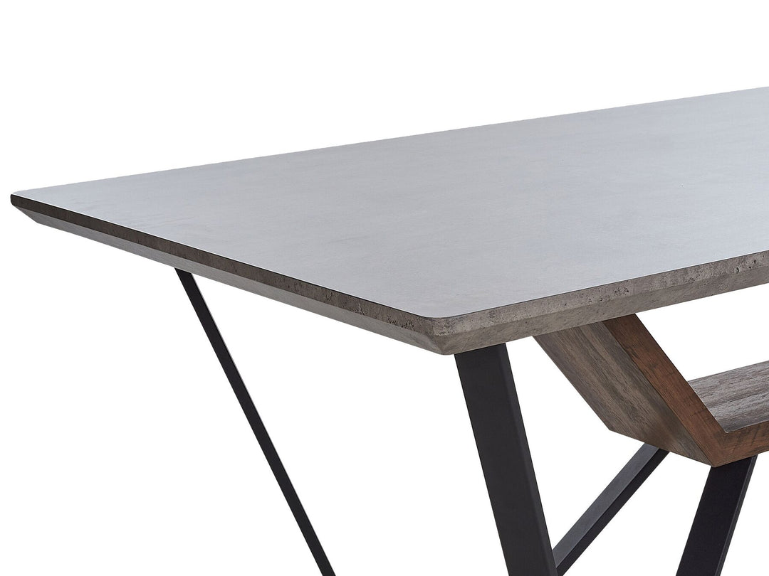 Dining Table 180 x 90 cm Concrete Effect with Black Bandura