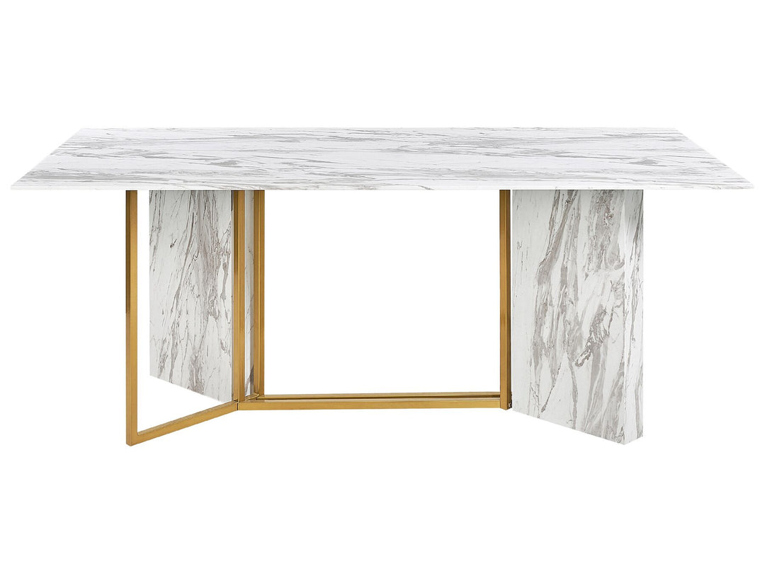 Calcio Dining Table 100 x 200 cm Marble Effect and Gold