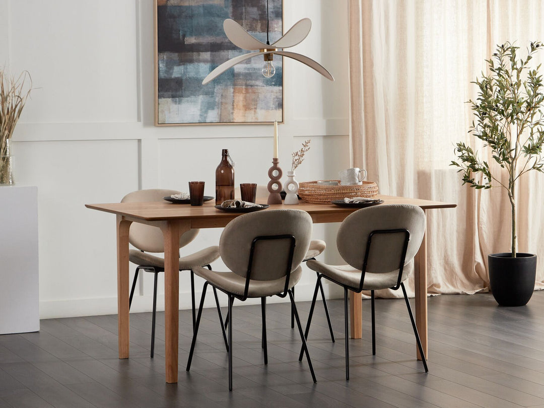 Dining Table 160 x 90 cm Light Wood Delmas