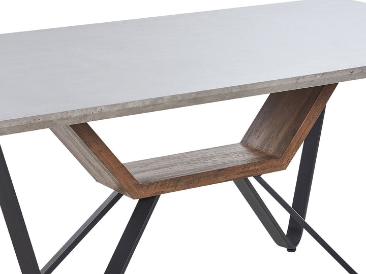 Dining Table 180 x 90 cm Concrete Effect with Black Bandura