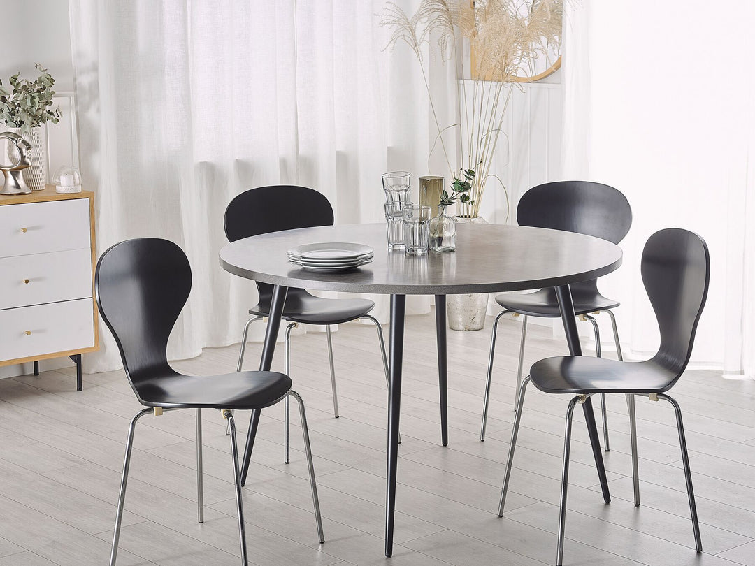 Round Dining Table ⌀ 120 cm Concrete Effect with Black Odeon