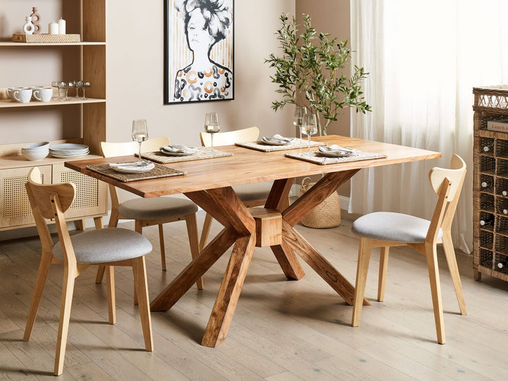 Acacia Wood Dining Table 180 x 90 cm Light Hayes