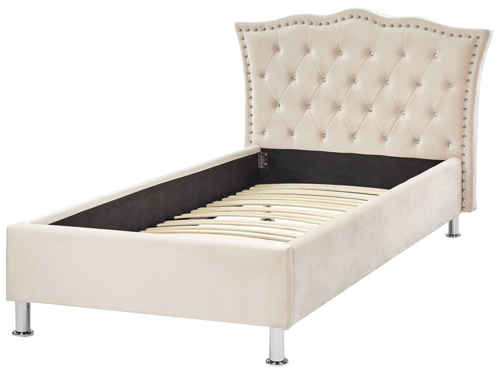 Velvet EU Single Size Bed Beige Metz