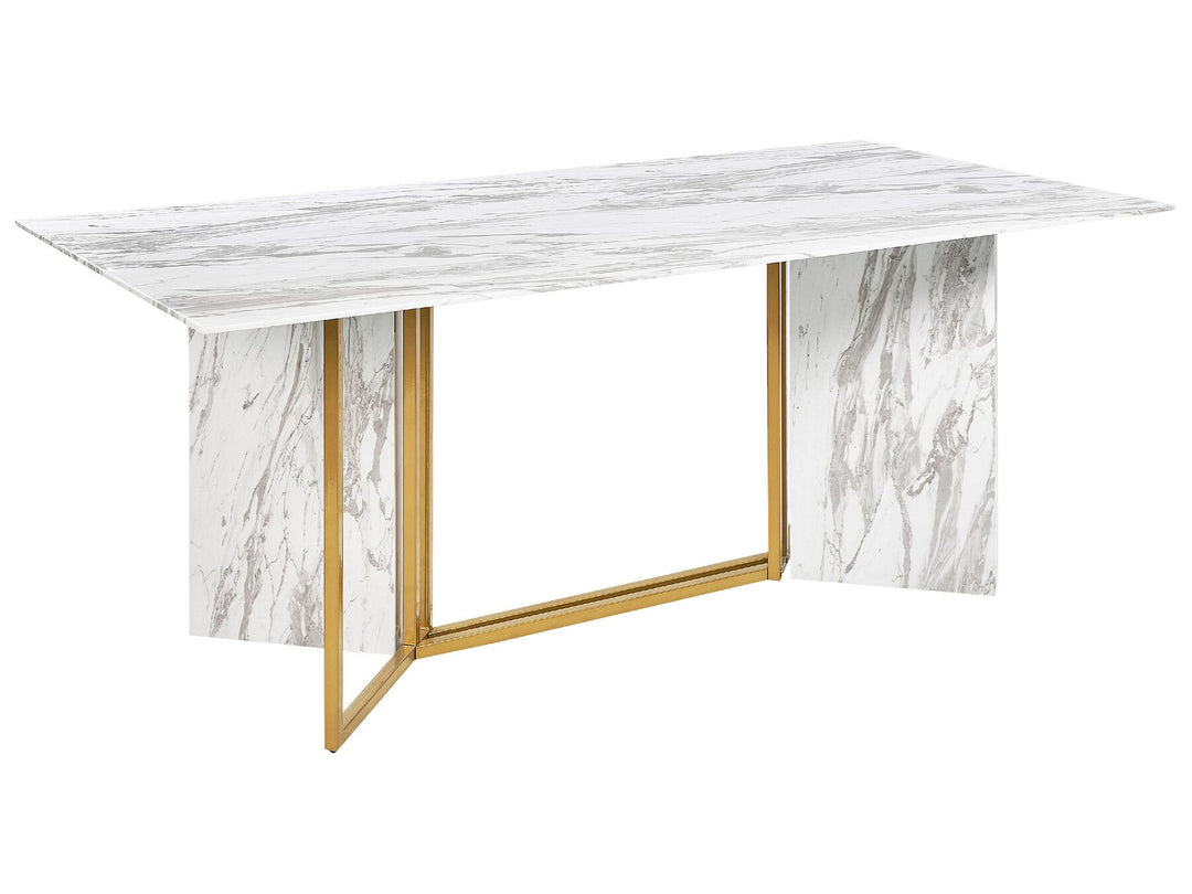 Calcio Dining Table 100 x 200 cm Marble Effect and Gold