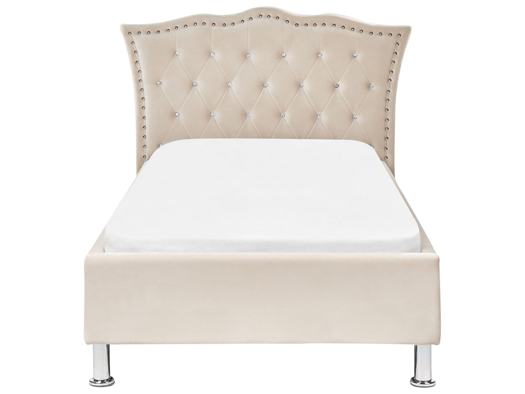 Velvet EU Single Size Bed Beige Metz