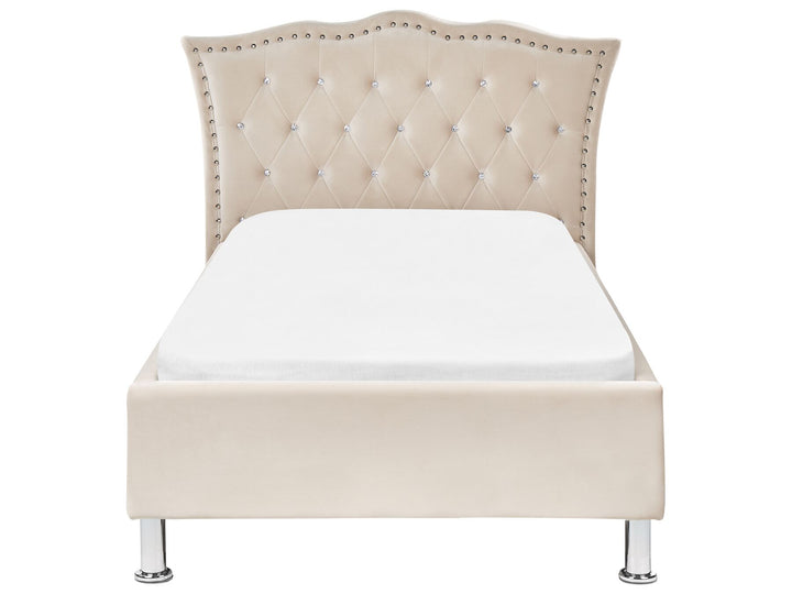 Velvet EU Single Size Bed Beige Metz