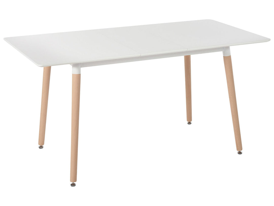 Extending Dining Table 120/150 x 80 cm White with Light Wood Mirabel