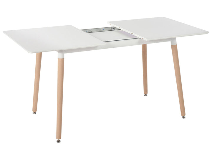 Extending Dining Table 120/150 x 80 cm White with Light Wood Mirabel