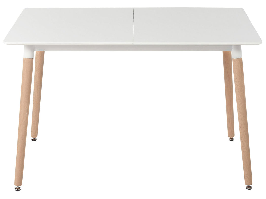 Extending Dining Table 120/150 x 80 cm White with Light Wood Mirabel