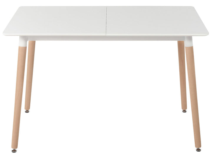 Extending Dining Table 120/150 x 80 cm White with Light Wood Mirabel