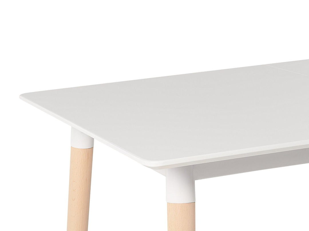 Extending Dining Table 120/150 x 80 cm White with Light Wood Mirabel