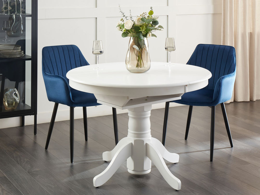 Extending Dining Table 106/150 x 106 cm White Akron