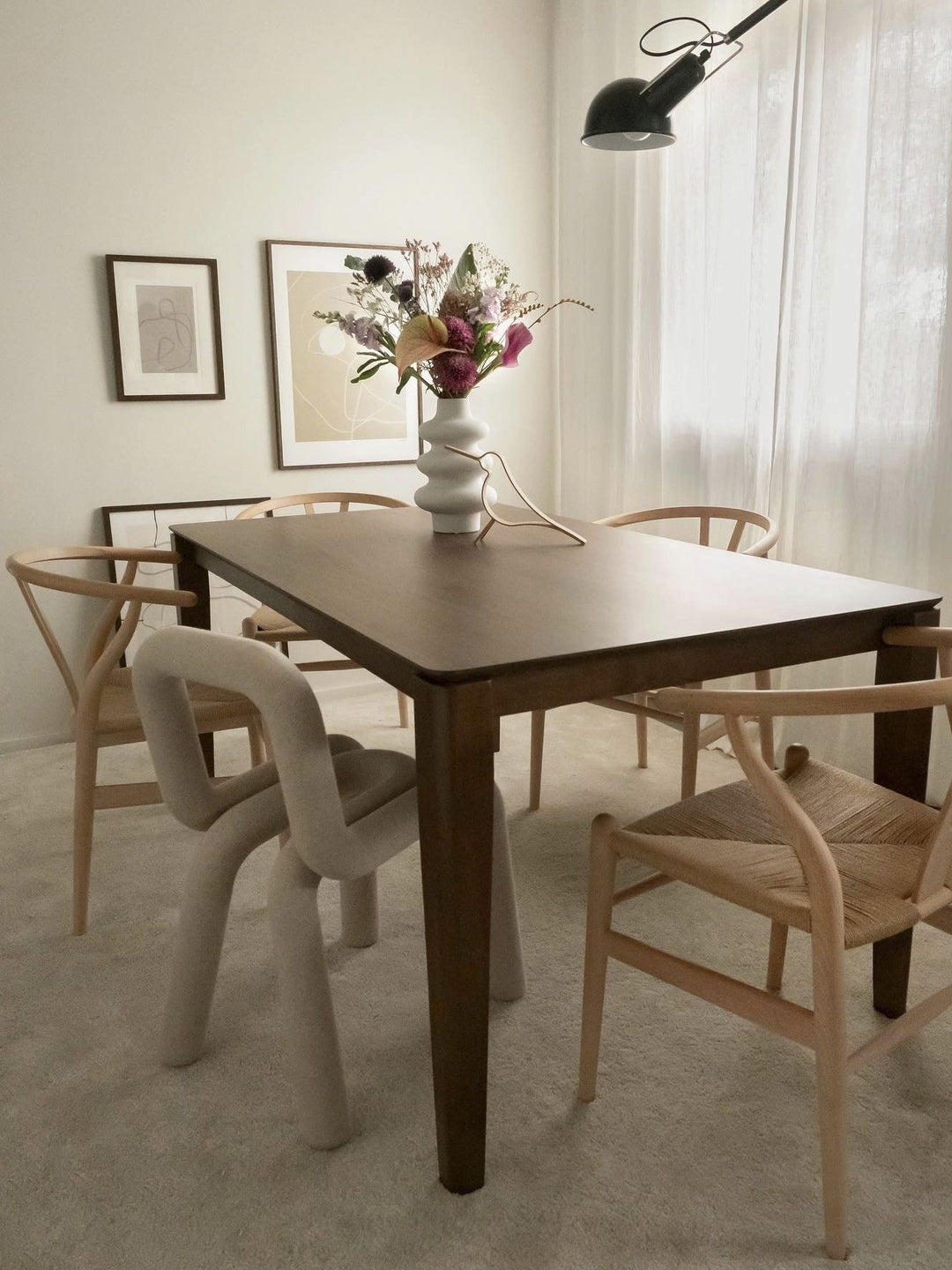 Dining Table 160 x 90 cm Dark Wood Lottie