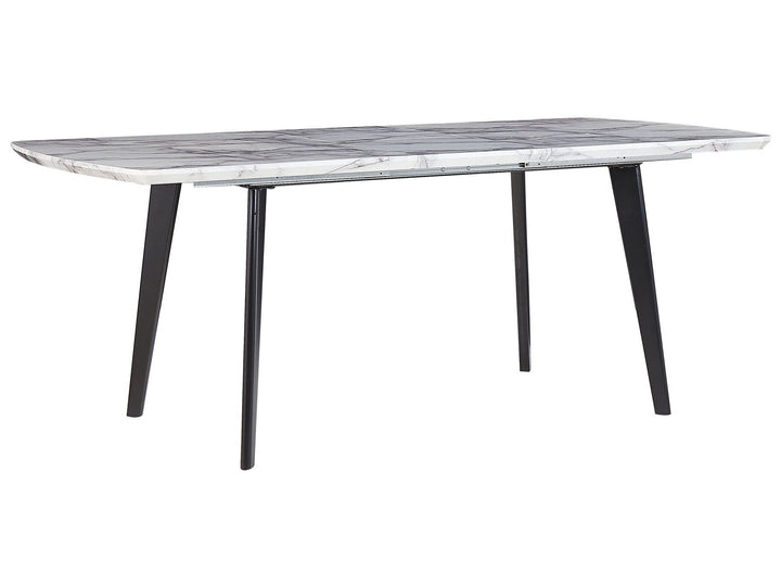 Extending Dining Table 160/200 x 90 cm Marble Effect with Black Mosby