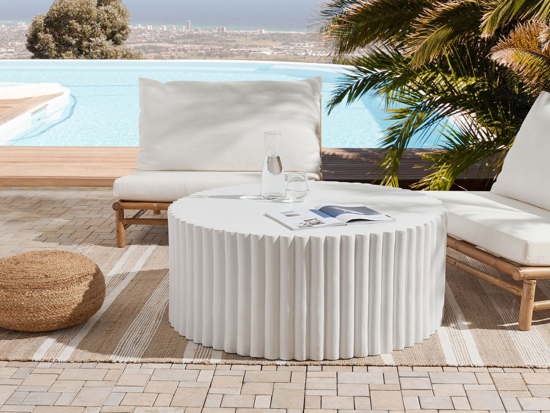 Round Coffee Table White POZZA