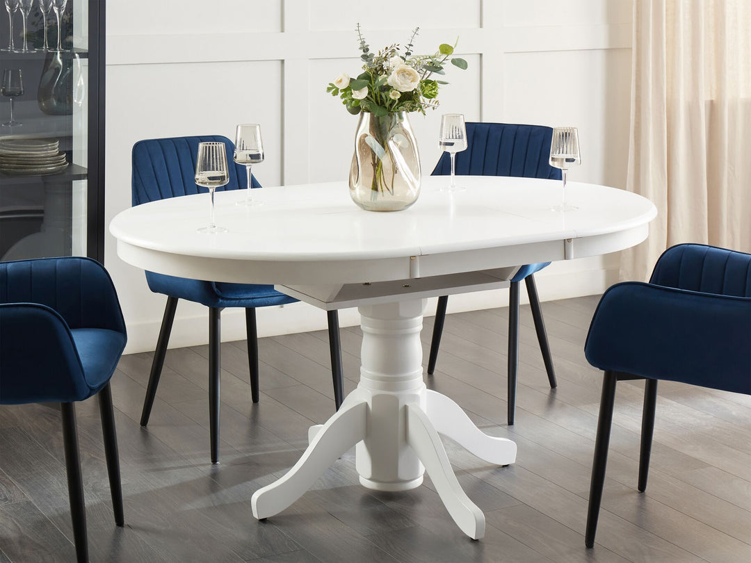 Extending Dining Table 106/150 x 106 cm White Akron