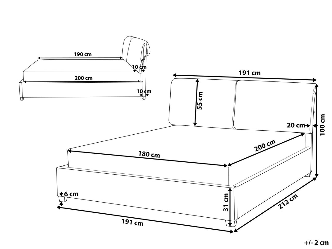 Belfort Fabric EU Super King Size Bed Beige