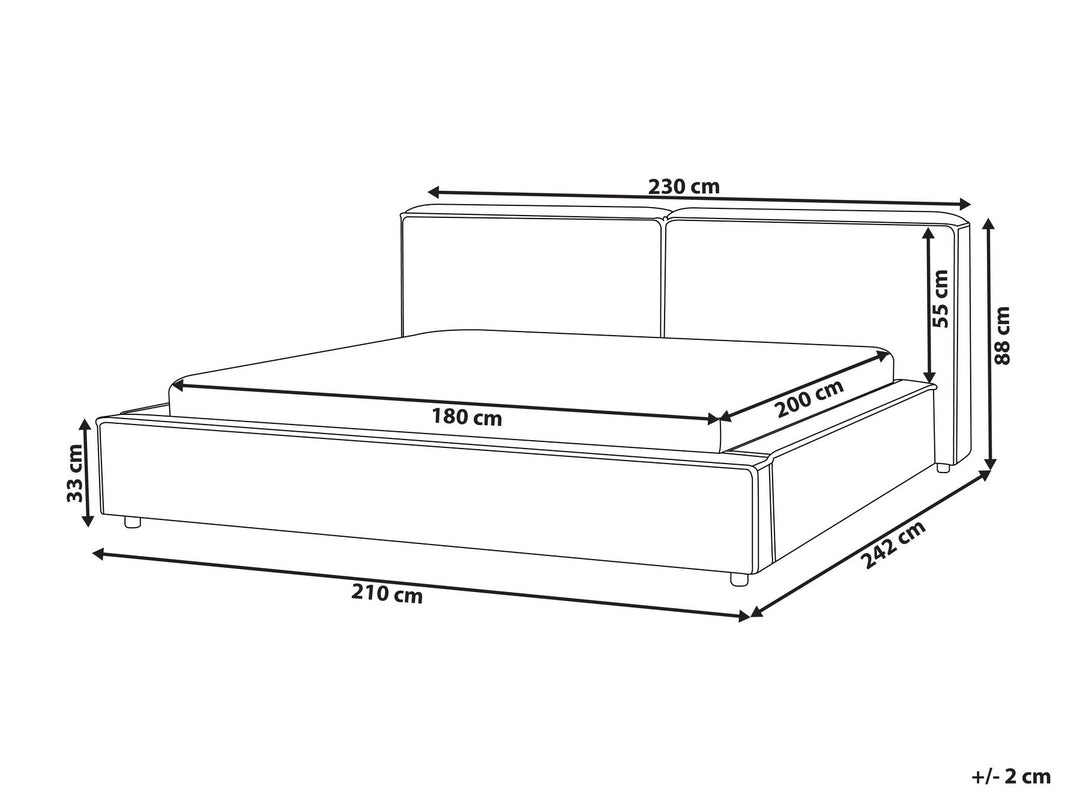 Corduroy EU Super King Size Bed Beige Linards