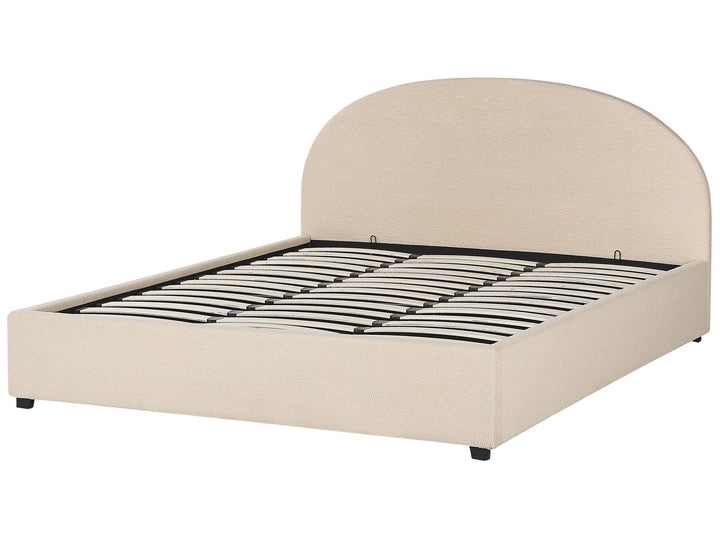 Boucle EU Super King Size Ottoman Bed Beige Vaucluse