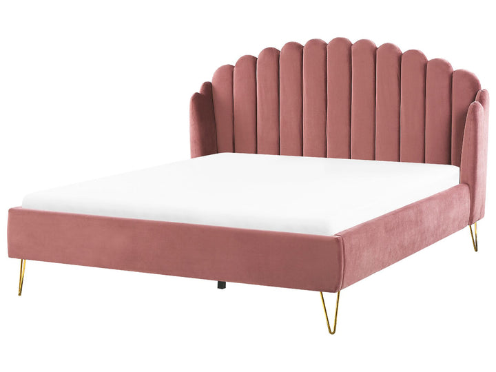 Ambillou Velvet EU Super King Size Bed Pink