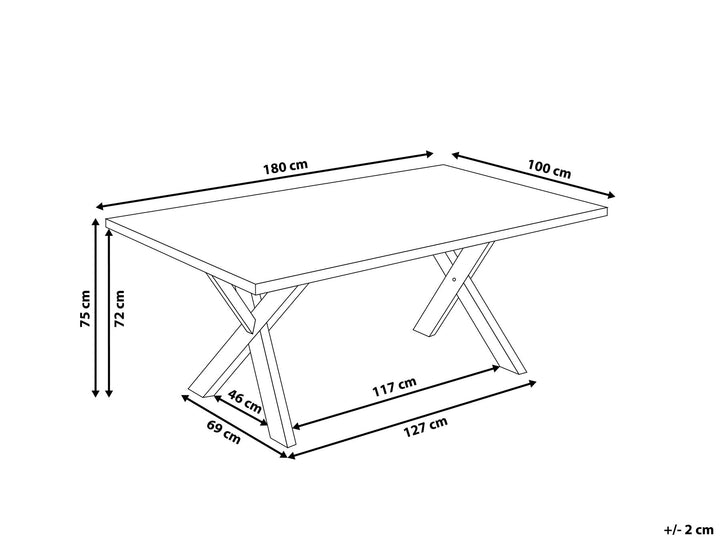 Lisala Dining Table 180 x 100 cm Black