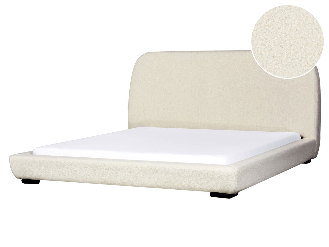 Boucle EU Super King Size Bed Beige Roisel