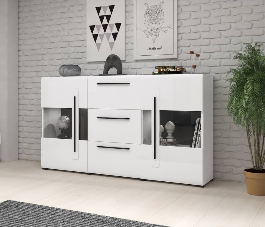 Display Sideboard Cabinet White Gloss Tulsa 28