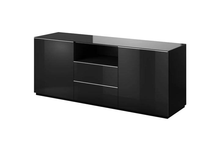 Sideboard Cabinet Black Glass Helio 25