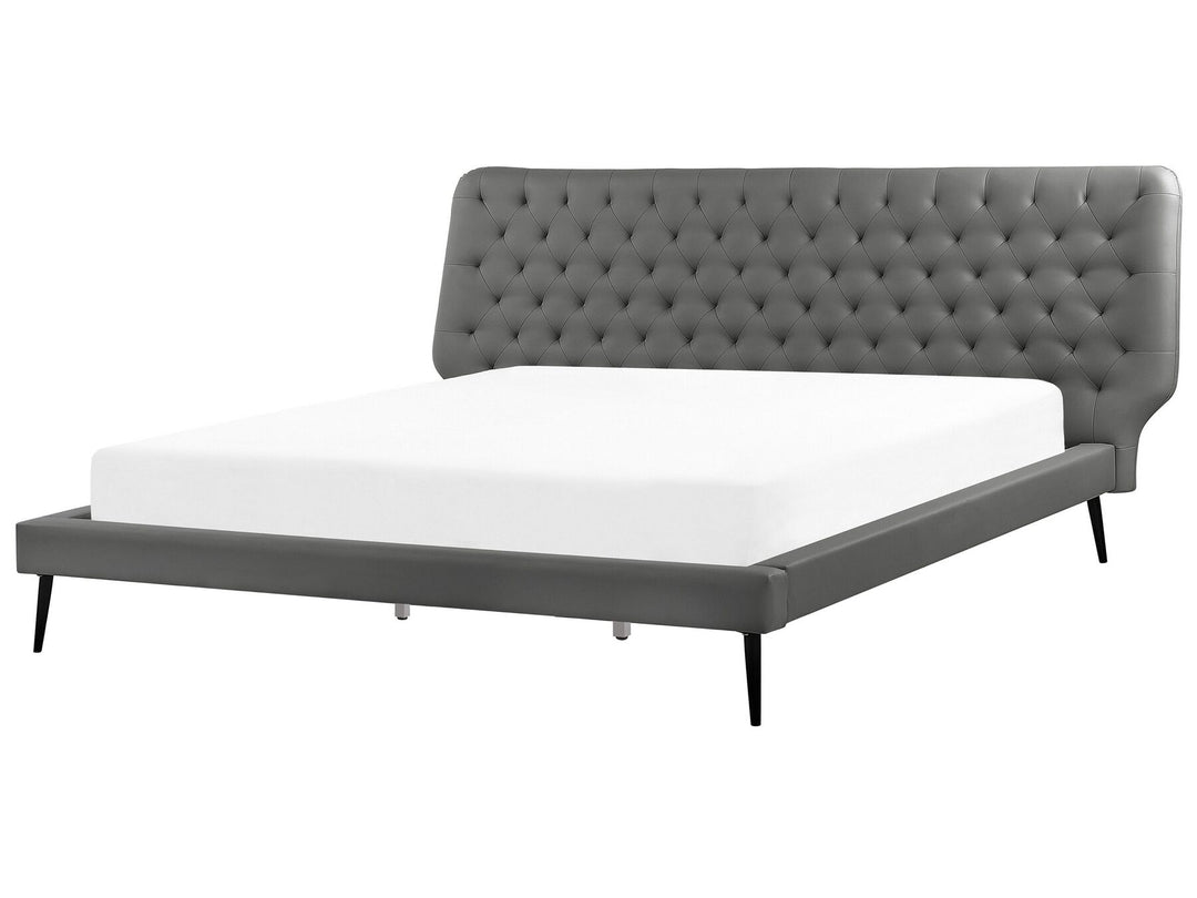 Essonne Faux Leather EU Super King Size Bed Grey