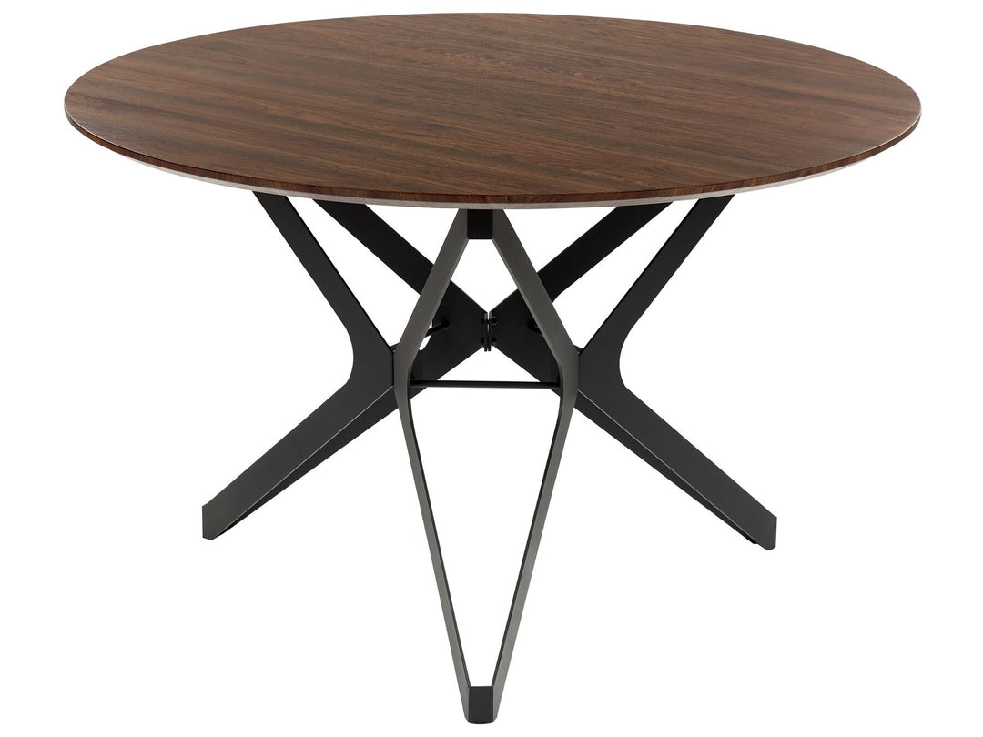 Round Dining Table ⌀ 120 cm Dark Wood and Black Alure