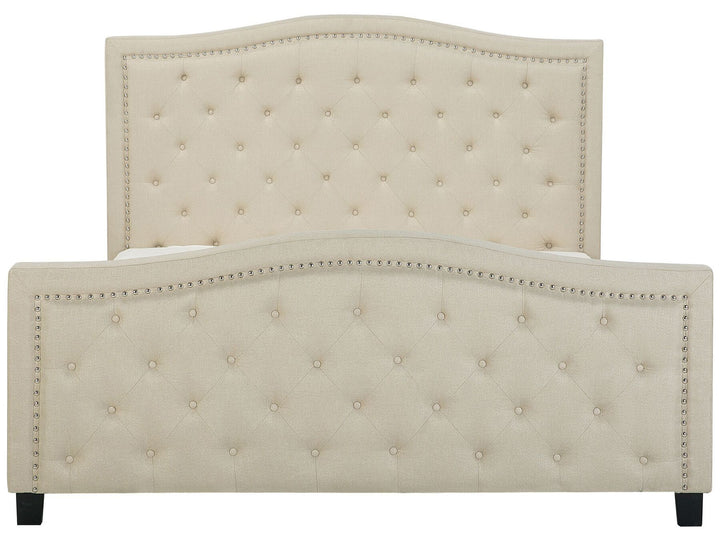 Fabric EU Super King Size Bed Beige Aurel