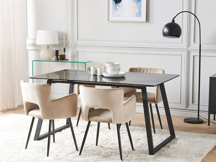 Extending Dining Table 150/180 x 90 cm Black Touran