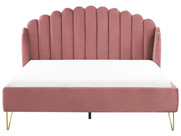 Ambillou Velvet EU Super King Size Bed Pink