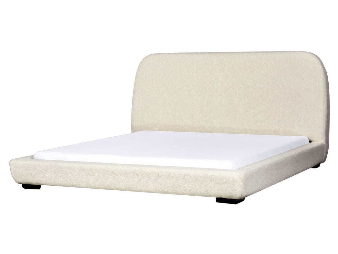 Boucle EU Super King Size Bed Beige Roisel